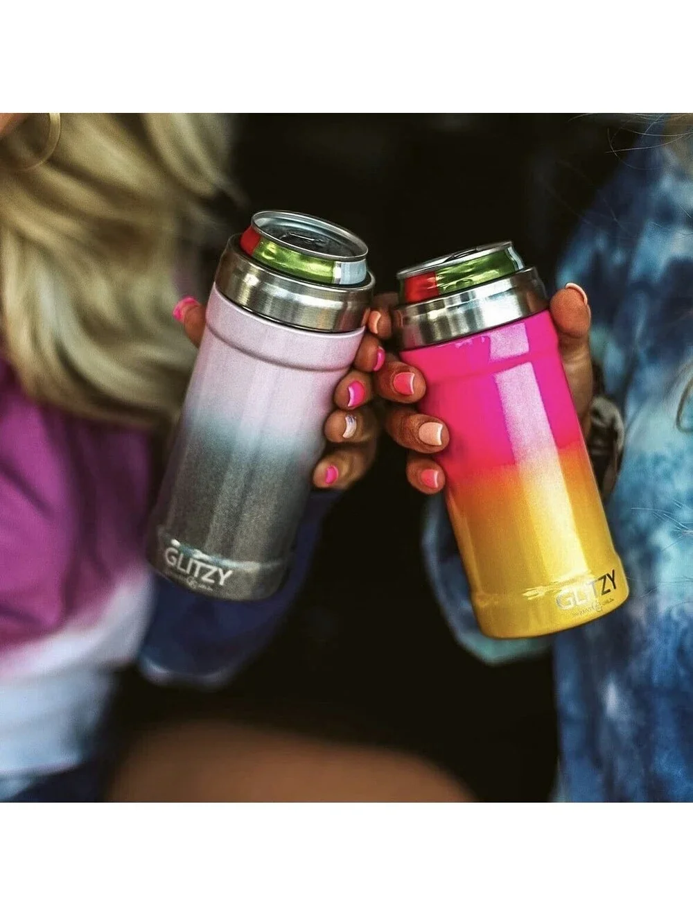 Skinny 12oz Can Cooler - Coral Ombré